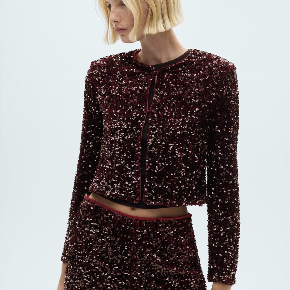 Mango SEQUIN EMBROIDERED JACKET